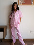 Girls Summer Sheep PJ Set Rose Buttoned Shirt + Pants